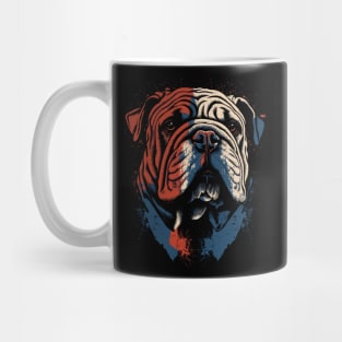 Patriotic Bulldog - Red, White, and Blue Bulldog Design Mug